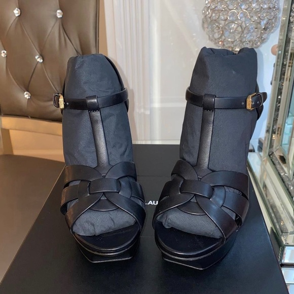 Saint Laurent tribute heeled sandals brand new worn only once - Picture 2 of 2
